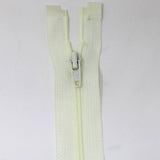 23cm light weight one way separating zipper in ivory half zipped