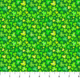 Square swatch Lucky Charms fabric (green fabric with busy tossed shamrocks allover in various sizes and shades of green)