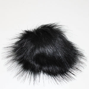 Faux fox (long hair) pom poms in black and brown
