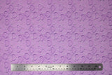 Flat swatch silver/black and white hearts printed fabric in light lilac (light purple)