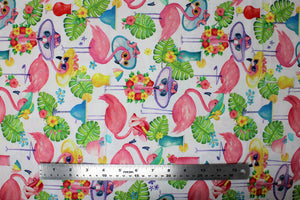 Group swatch assorted Fun in the Sun themed fabrics in various styles/colours