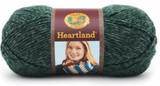 Ball of Lion Brand Heartland in colourway Kings Canyon (heathered forest green)