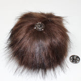 Faux fox (long hair) pom pom in brown (back)