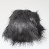 Faux fox (long hair) pom pom in grey (front)