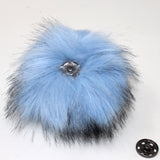 Faux fox (long hair) pom pom in blue (back)