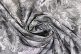 Swirled swatch Mono Grey fabric (collaged realistic look sunflowers allover in monochromatic grey shade)