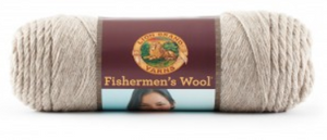 A ball of Lion Brand Fisherman's Wool in colourway Natural (off-white)