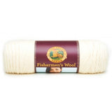 A ball of Lion Brand Fisherman's Wool in colourway Natural (off-white)
