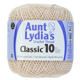 A spool of Aunt Lydia's Crochet Thread in Natural