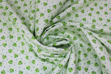 Swirled swatch Wasabi fabric (pale green fabric with tossed dots and green Wasabi poufs allover)