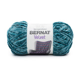Ball of Bernat Velvet yarn in shade Velveteal (deep teal)