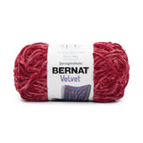 Ball of Bernat Velvet yarn in shade Red (medium red/pink)