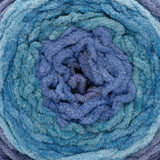 Shaded Blue (shades of blue with a bit of turquoise) swatch of Bernat Blanket Ombre