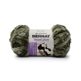 Bernat Velvet Plus yarn ball in olive (pale medium green)