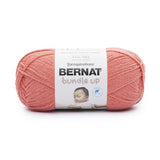 A ball of Bernat Bundle Up yarn in shade Red Wagon (pale orange red)
