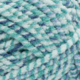 Making Waves (pale turquoise twisted with denim and turquoise) swatch of Bernat Blanket Twist