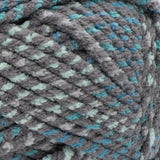 High Tide (grey twisted with turquoise, blue and cream) swatch of Bernat Blanket Twist