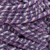 Grape Kiss (purple twisted with cream, soft pink and mauve) swatch of Bernat Blanket Twist