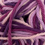 Garden (light to dark purple ombre colourway) variegated swatch of Bernat Handicrafter Cotton