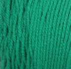Swatch of Bernat Super Value yarn in shade kelly (green)