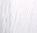 Swatch of Bernat Super Value yarn in shade white