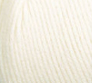 Swatch of Bernat Super Value yarn in shade natural (light cream)