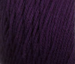 Swatch of Bernat Super Value yarn in shade damson (dark purple)