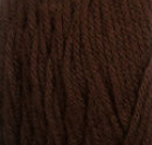 Swatch of Bernat Super Value yarn in shade chocolate (rich dark brown)