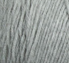 Swatch of Bernat Super Value yarn in shade soft grey (light)