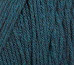 Swatch of Bernat Super Value yarn in shade teal heather (dark teal/blue with heathered effect)