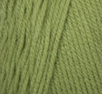 Swatch of Bernat Super Value yarn in shade fern (pale medium green)