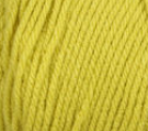 Swatch of Bernat Super Value yarn in shade grass (light green/yellow)