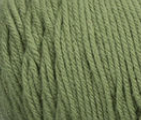 Swatch of Bernat Super Value yarn in shade forest green (pale green)