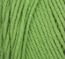 Swatch of Bernat Super Value yarn in shade lush (bright medium green)