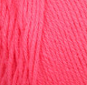 Swatch of Bernat Super Value yarn in shade peony pink (bright bubblegum pink)