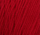 Swatch of Bernat Super Value yarn in shade cherry red