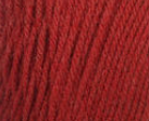 Swatch of Bernat Super Value yarn in shade redwood heather (pale dark red with heathered effect)