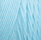 Swatch of Bernat Super Value yarn in shade cool blue (pale light blue)