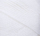 Swatch of Bernat Softee Baby yarn in shade white