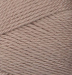 Swatch of Bernat Softee Baby yarn in shade little mouse (grey/brown)