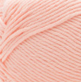 Swatch of Bernat Softee Baby Cotton yarn in shade blush (pale light pink)