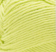 Swatch of Bernat Softee Baby Cotton yarn in shade granny smith (pale light green/yellow)