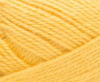 Swatch of Bernat Softee Baby yarn in shade buttercup (bright yellow)
