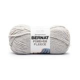 A ball of Bernat Forever Fleece yarn in shade Balsam (pale light grey beige)