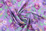 Swirled swatch violette fabric in tossed violettes