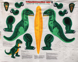 Full panel swatch - Tyrannosaurus Rex Panel (45" x 35") (instructional panel to create green t-rex dinosaur)