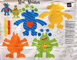 Full panel swatch - Mod Monsters Panel (35" x 45") (instructional panel to create two fun monsters: one blue and one green)