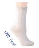 Berroco Comfort Sock yarn swatch (sock on foot) shade pearl (almost white)