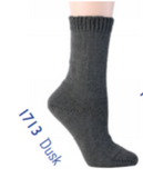 Berroco Comfort Sock yarn swatch (sock on foot) shade dusk (dark grey)