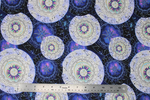 Group swatch assorted fabrics from the Magical Galaxy collection in various styles